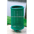 Perforated steel iron street trash can garbage trash can